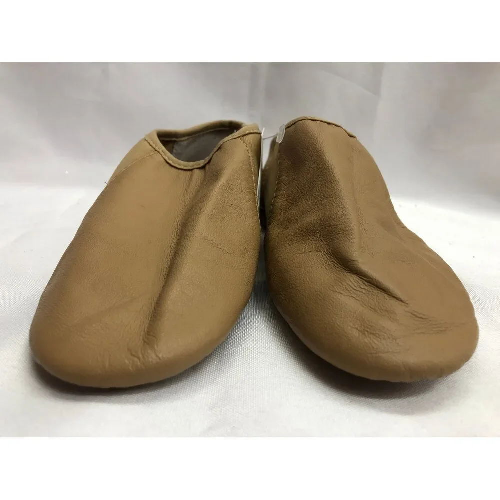Pre-Owned Dance Jazz Shoes Bloch Child 3M Tan Leather Slip On Split Sole